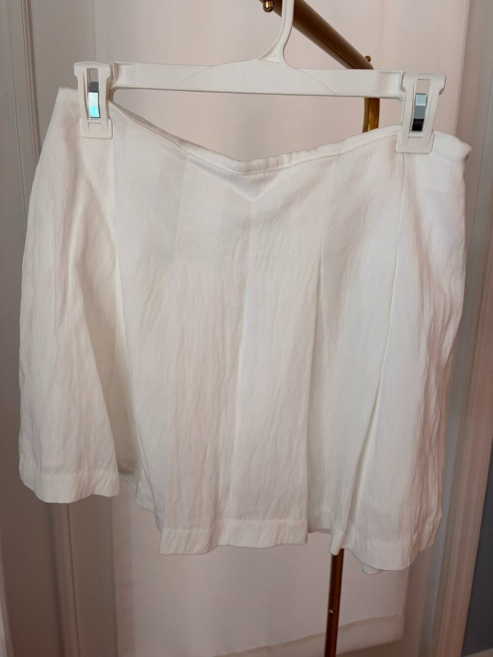 A New Day White Pleated Skort High Rise Mini Skirt Shorts Size 4
